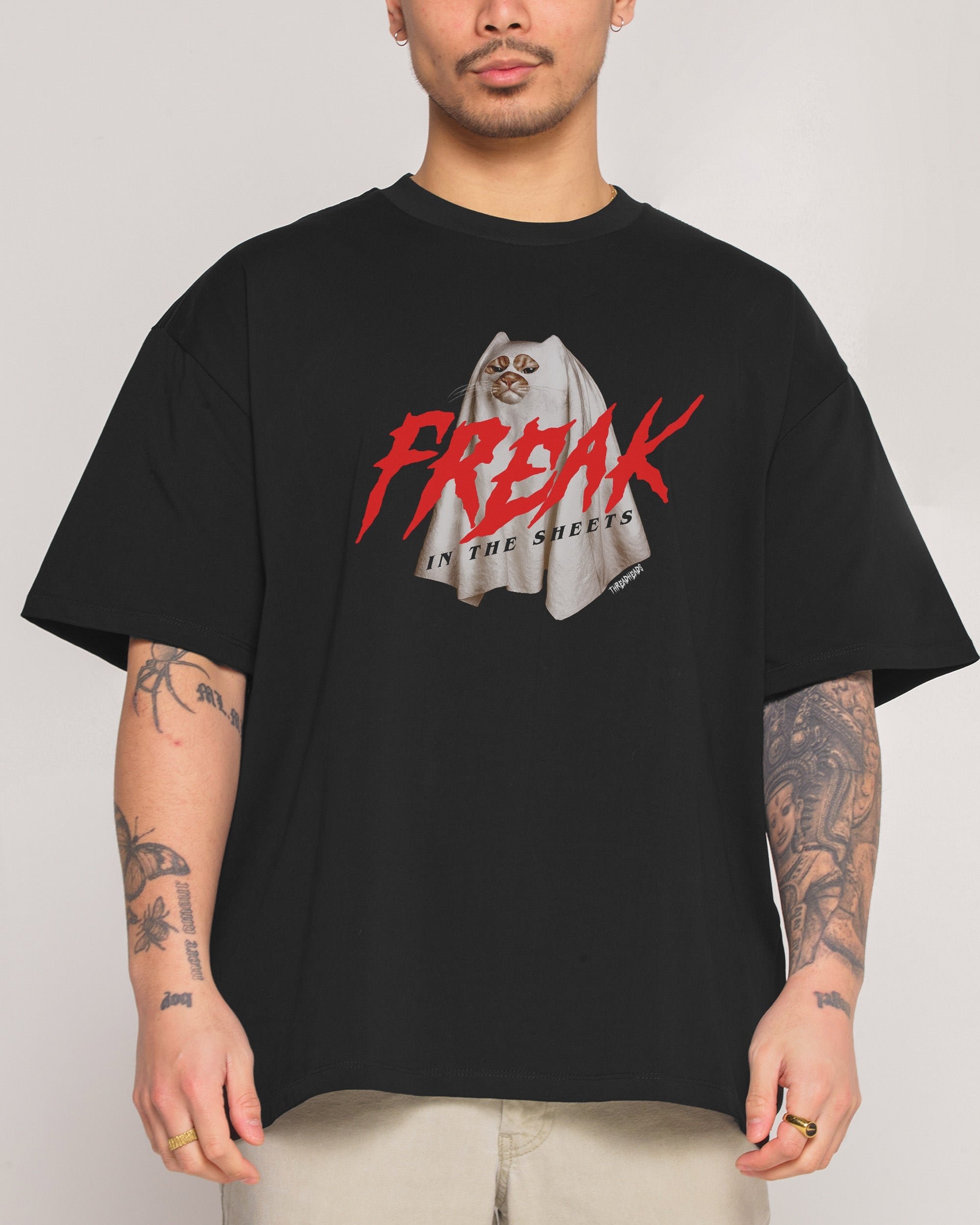 Freak in the Sheets Oversized Graphic Tee Unisex 90s Boxy Fit 100% Combed Cotton