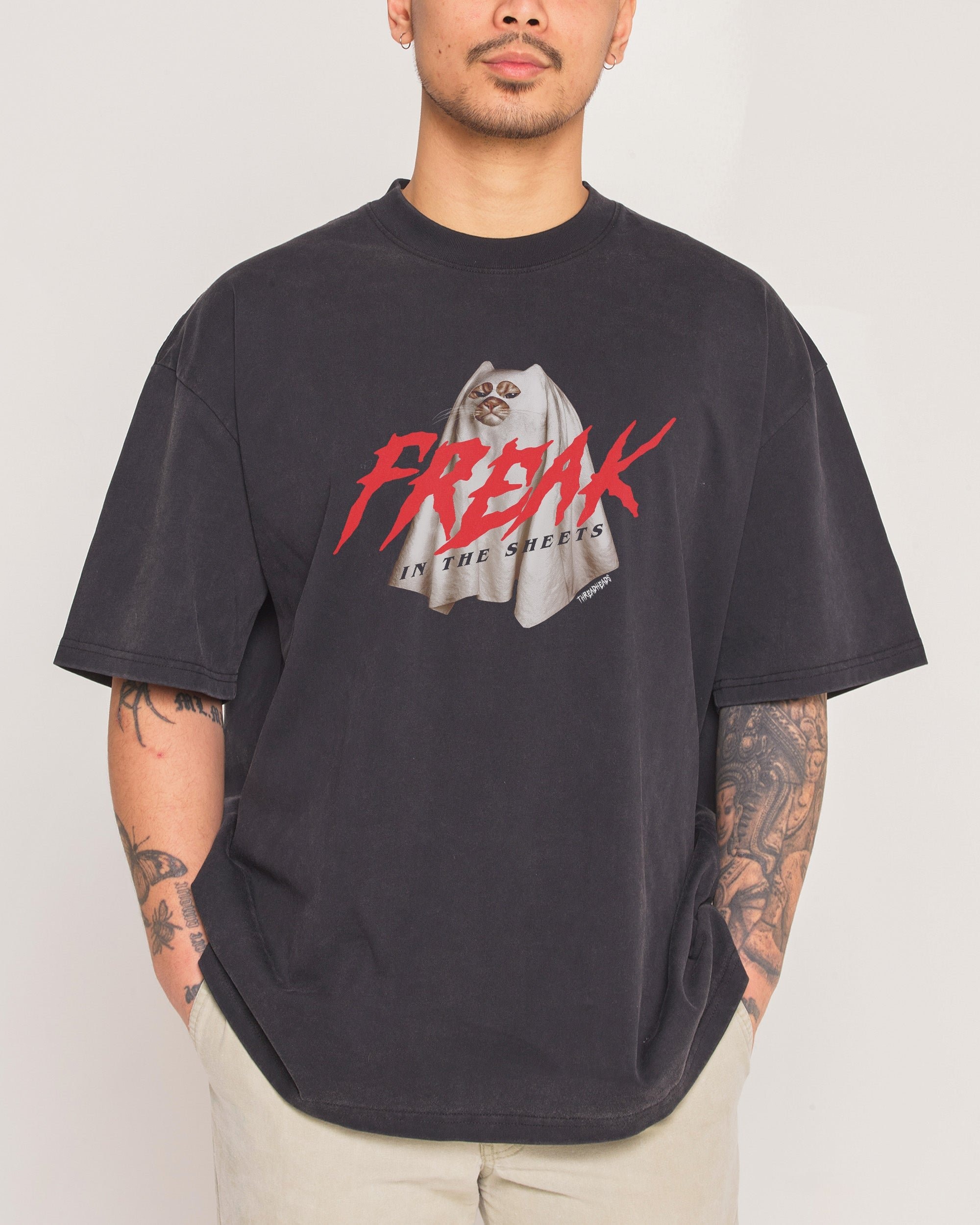 Freak in the Sheets Oversized Graphic Tee Unisex 90s Boxy Fit 100% Combed Cotton