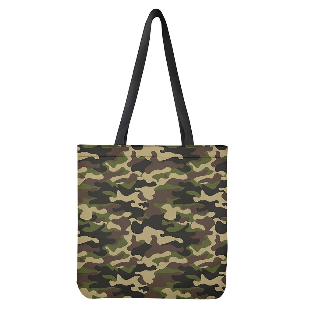 Army Green Camouflage Print Tote Bag - Polyester Double-Sided Lightweight Shoulder Carry
