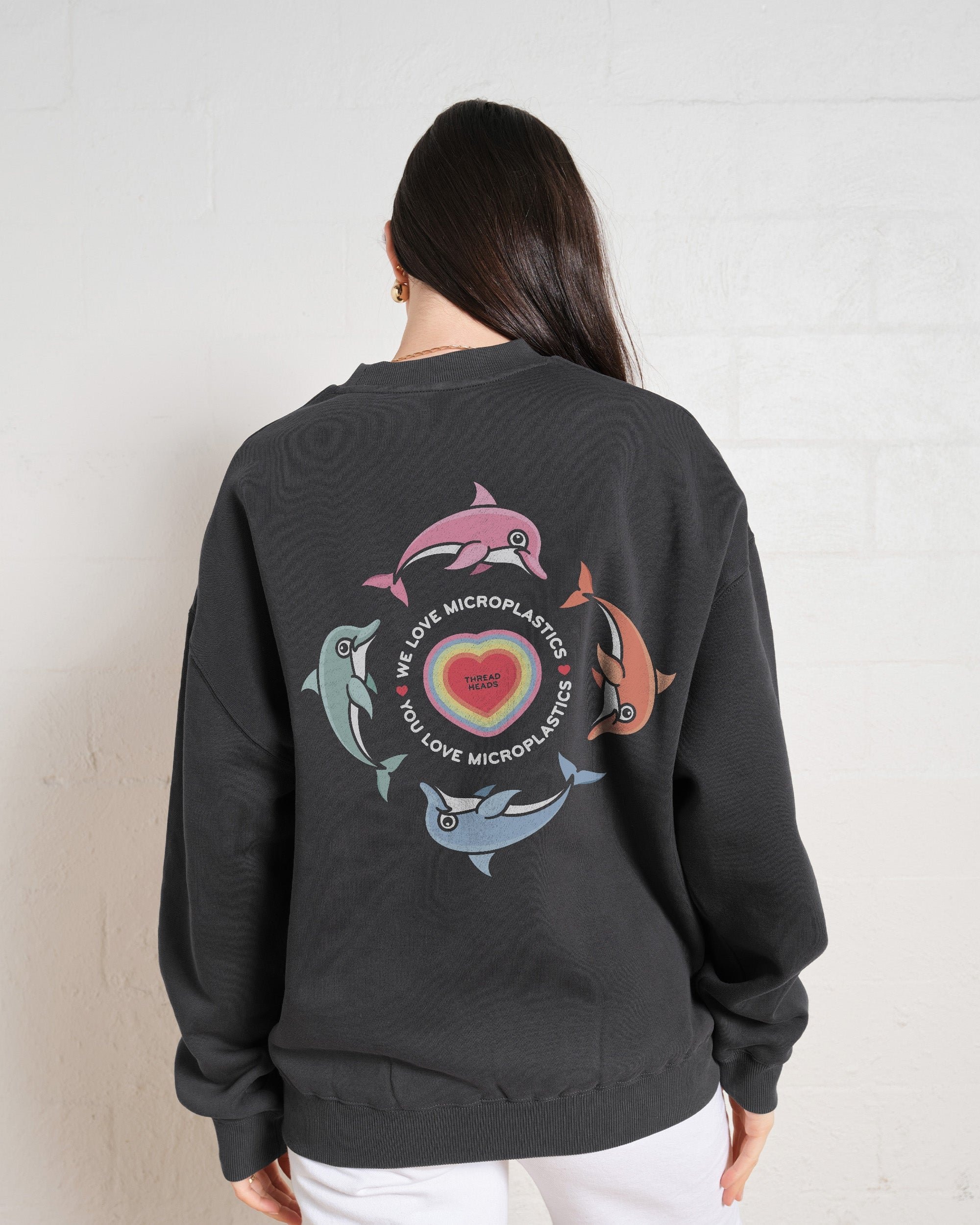 We Love Microplastics Sweatshirt - Premium Unisex Graphic Sweatshirt
