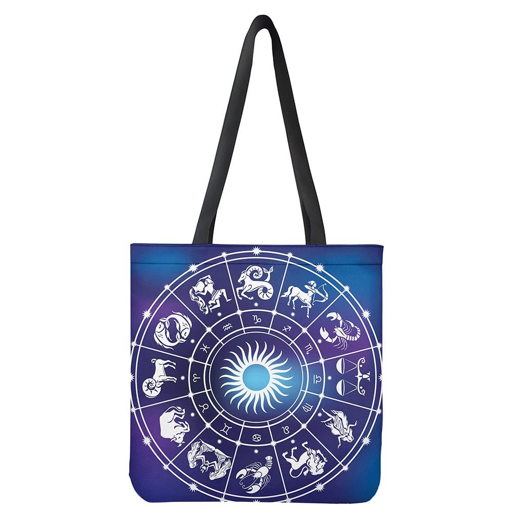 Zodiac Horoscopes Print Tote Bag - Polyester Double-Sided Shoulder Bag