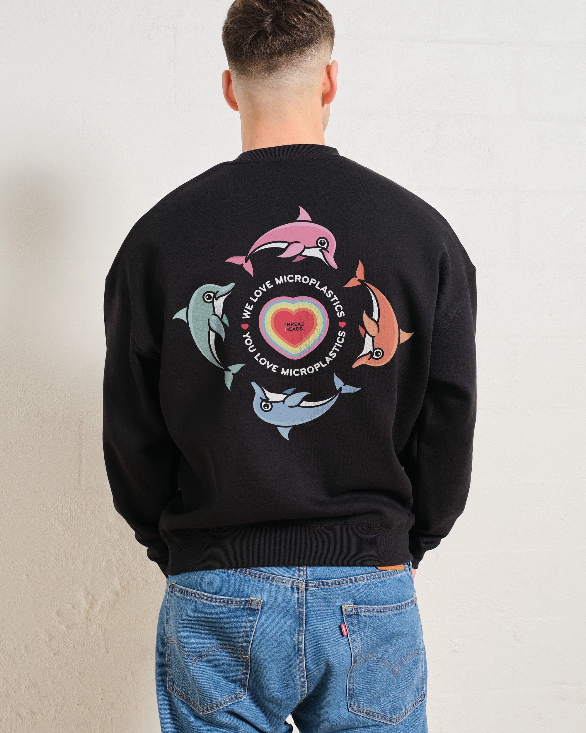 We Love Microplastics Sweatshirt - Premium Unisex Graphic Sweatshirt