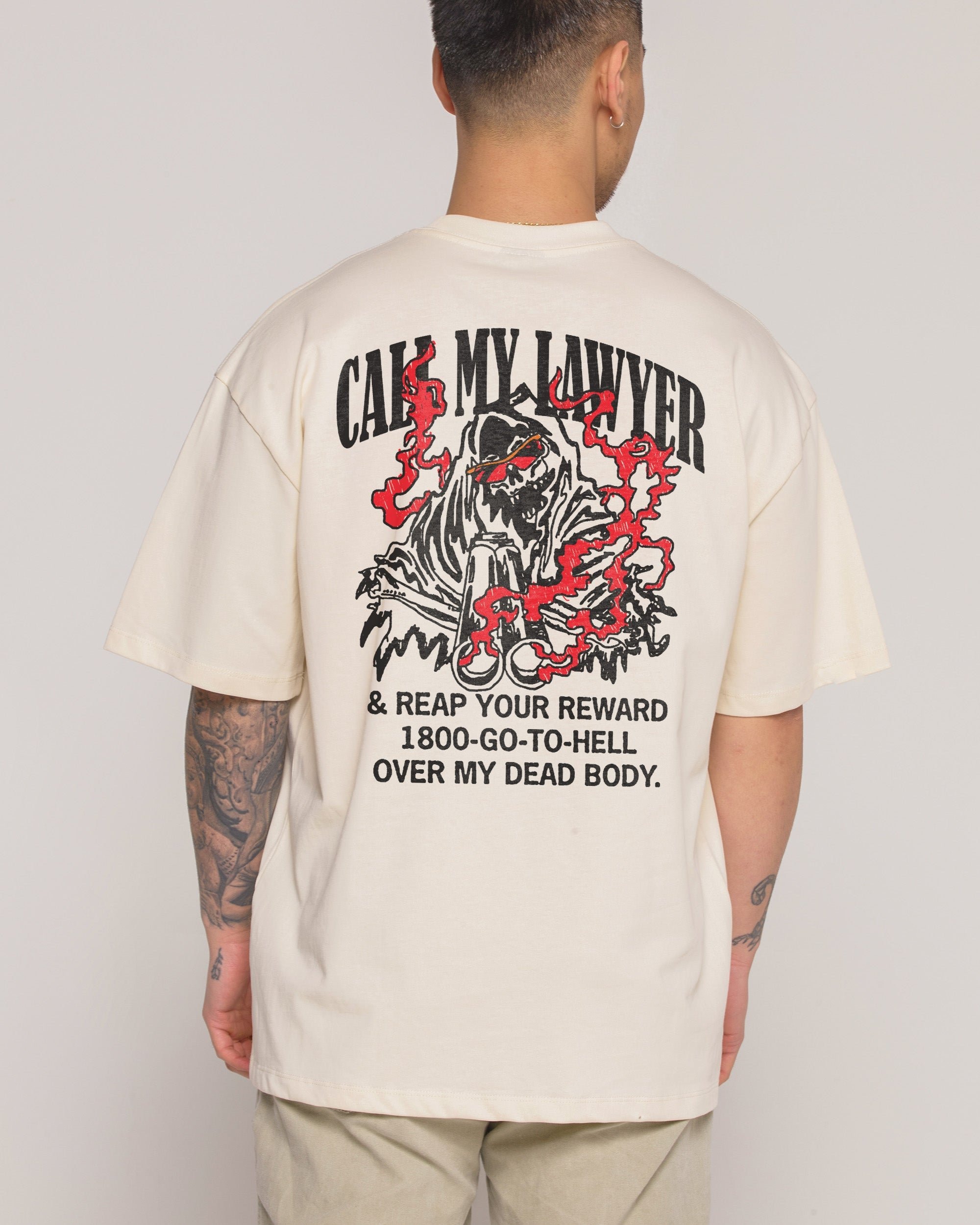 Call My Lawyer Reaper Edition Oversized Graphic Tee - Threadheads Unisex