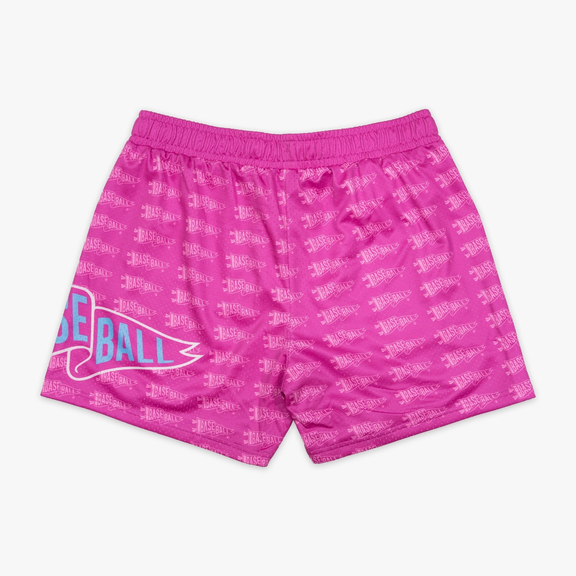 Pennant Shorts - Cotton Candy Pink Mesh Athletic Shorts with Pockets