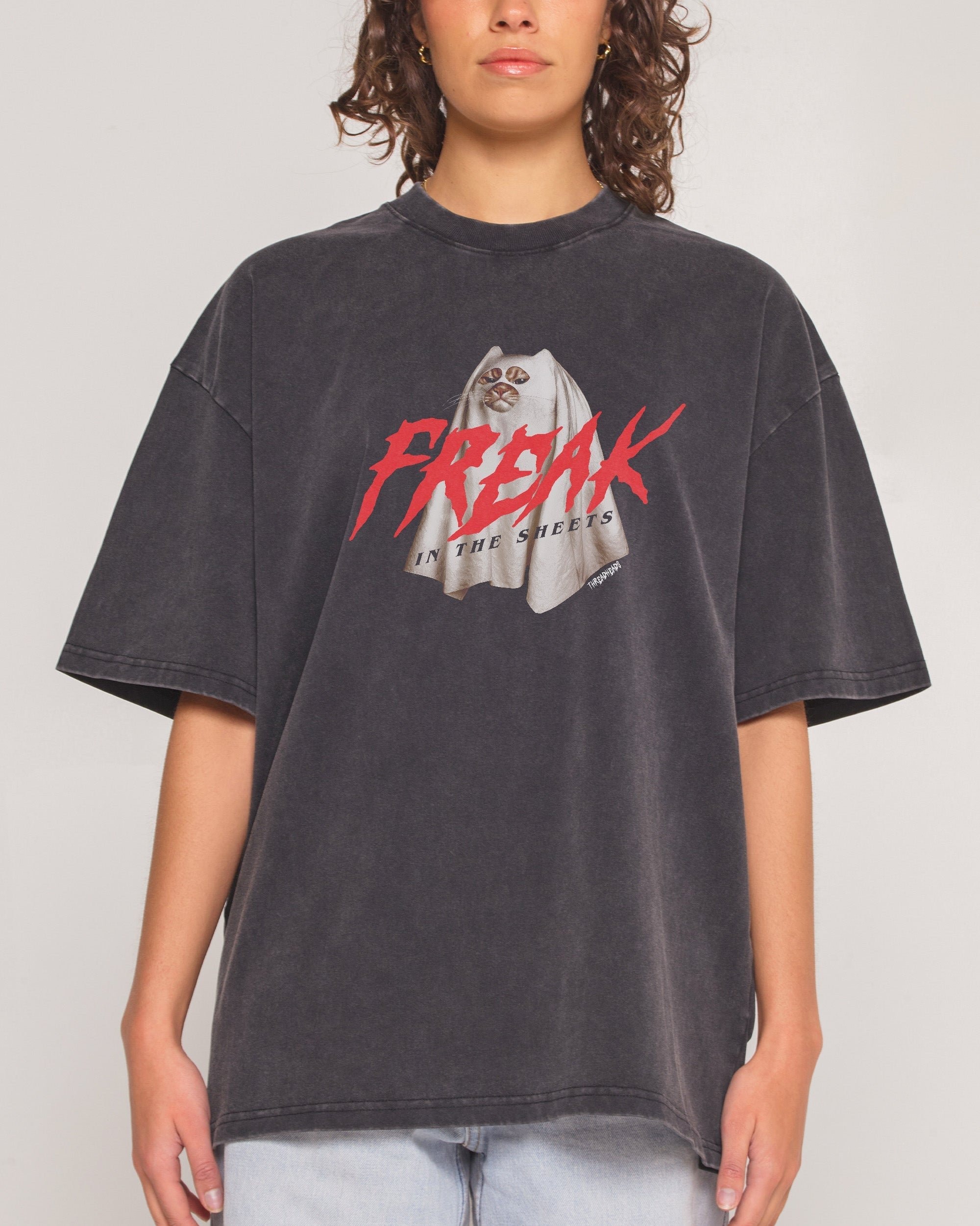 Freak in the Sheets Oversized Graphic Tee Unisex 90s Boxy Fit 100% Combed Cotton