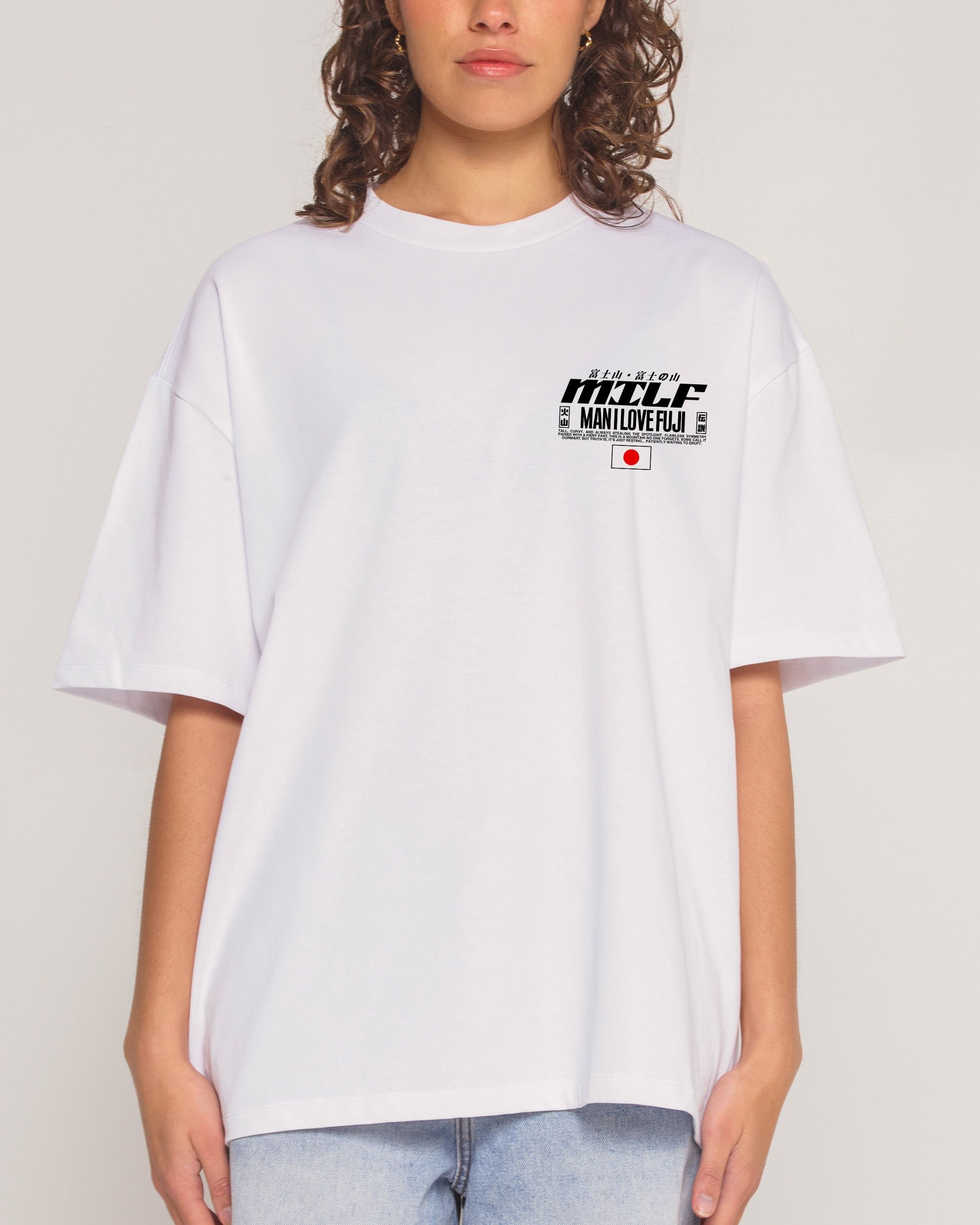 MILF Fuji Oversized Graphic Tee - Unisex 90s Boxy Fit 100% Combed Cotton 275gsm