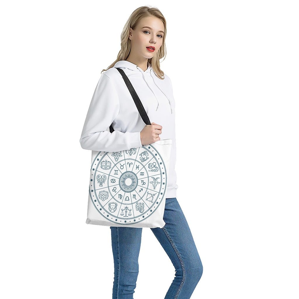Zodiac Astrology Signs Print Tote Bag - Polyester Double-Sided Shoulder Bag
