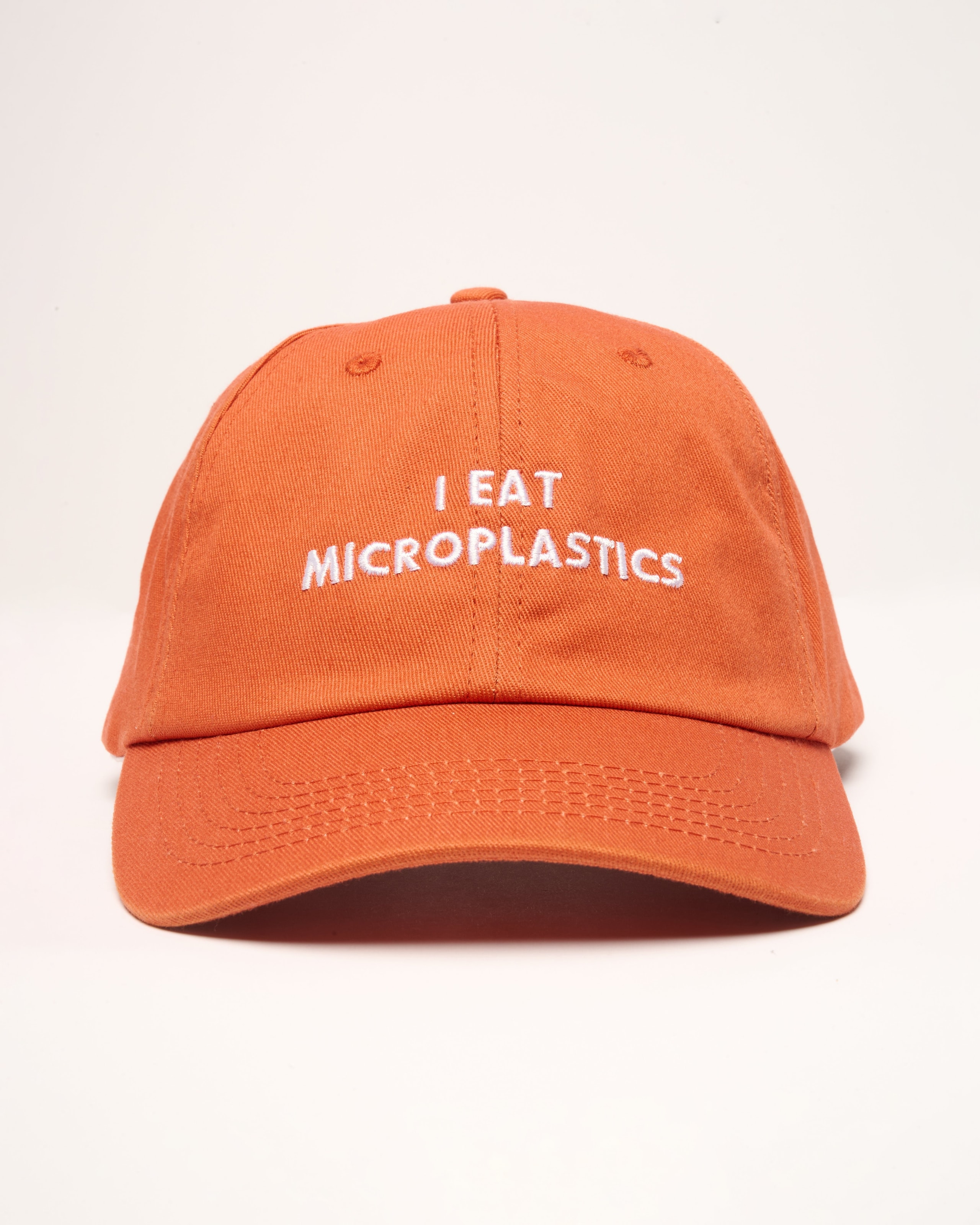 I Eat Microplastics Embroidered Cotton Hat - Adjustable Unisex Cap