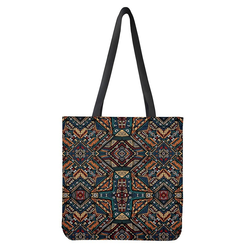 Boho Tribal Aztec Pattern Print Tote Bag - Polyester Double-Sided Shoulder Bag