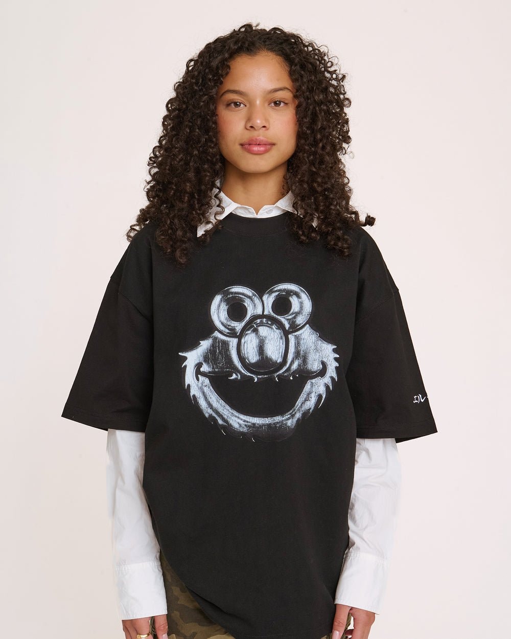 Elmo Chrome Oversized T-Shirt Sesame Street Graphic Tee Unisex 100% Combed Cotton