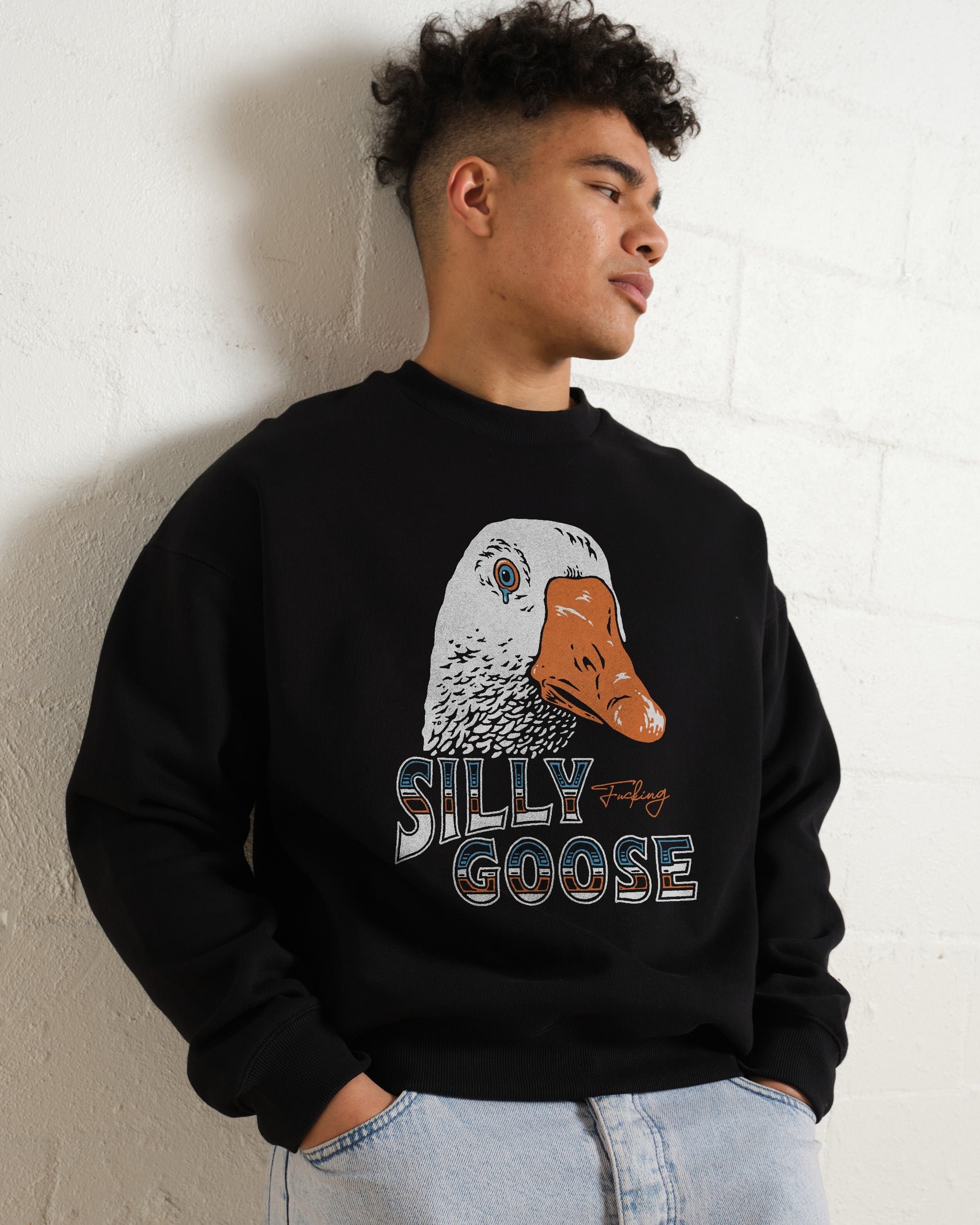 Silly Fkn Goose Sweatshirt - Premium Unisex Graphic Sweatshirt