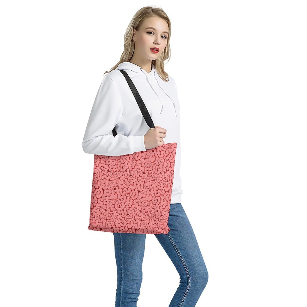 Zombie Brain Print Tote Bag - Polyester Double-Sided Shoulder Carry Bag