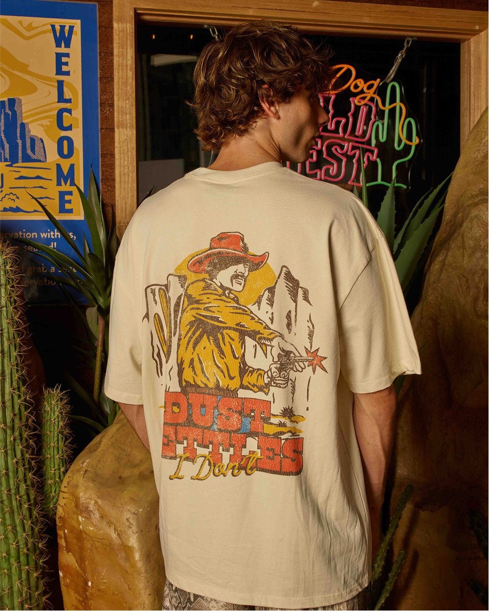 Dust Settles Oversized Graphic Tee - Threadheads Unisex 90s Boxy Fit 100% Combed Cotton