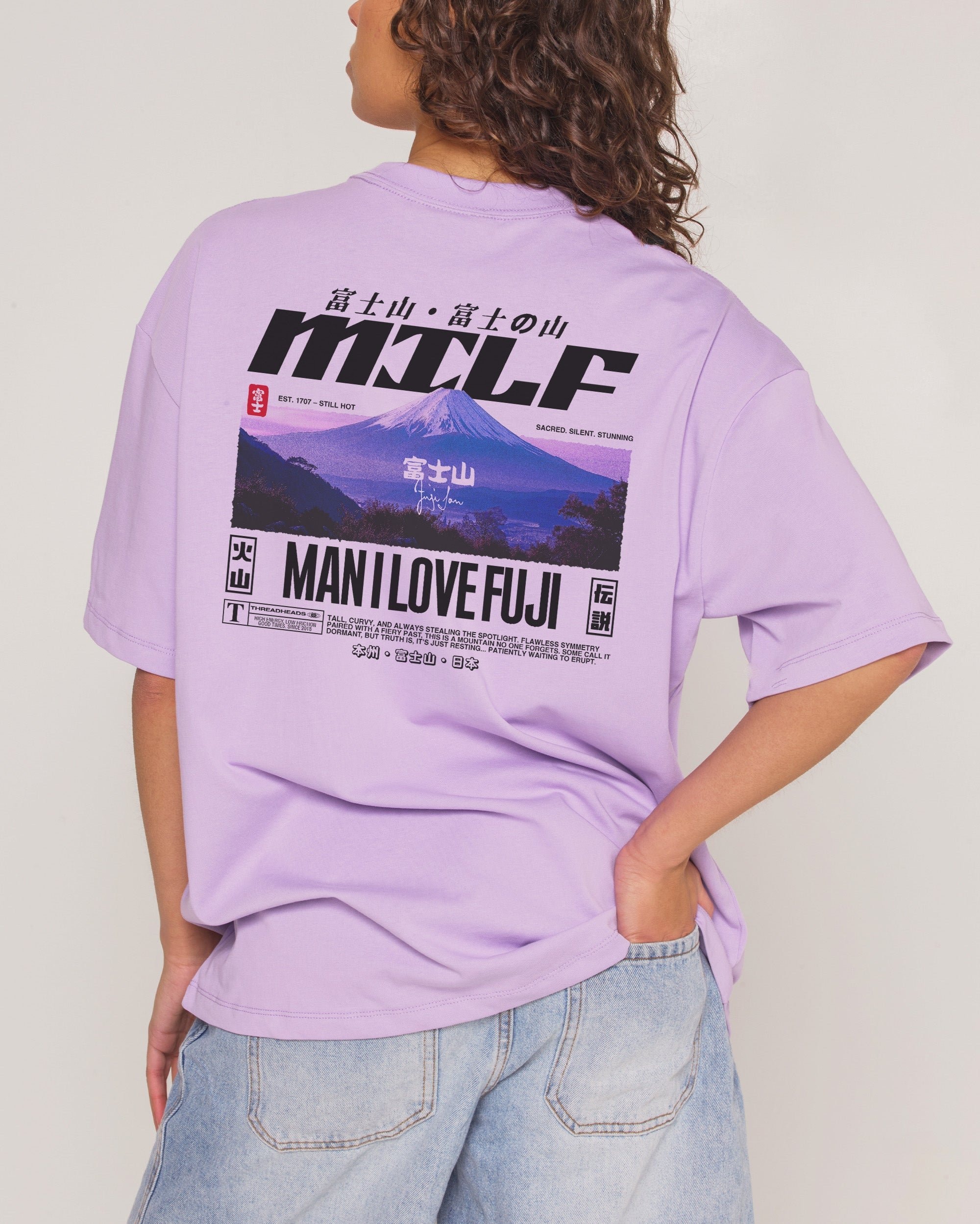 MILF Fuji Oversized Graphic Tee - Unisex 90s Boxy Fit 100% Combed Cotton 275gsm