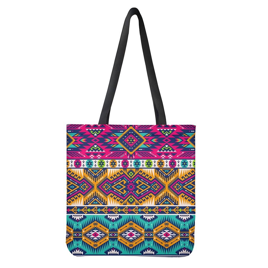 Bright Colors Aztec Pattern Print Polyester Tote Bag