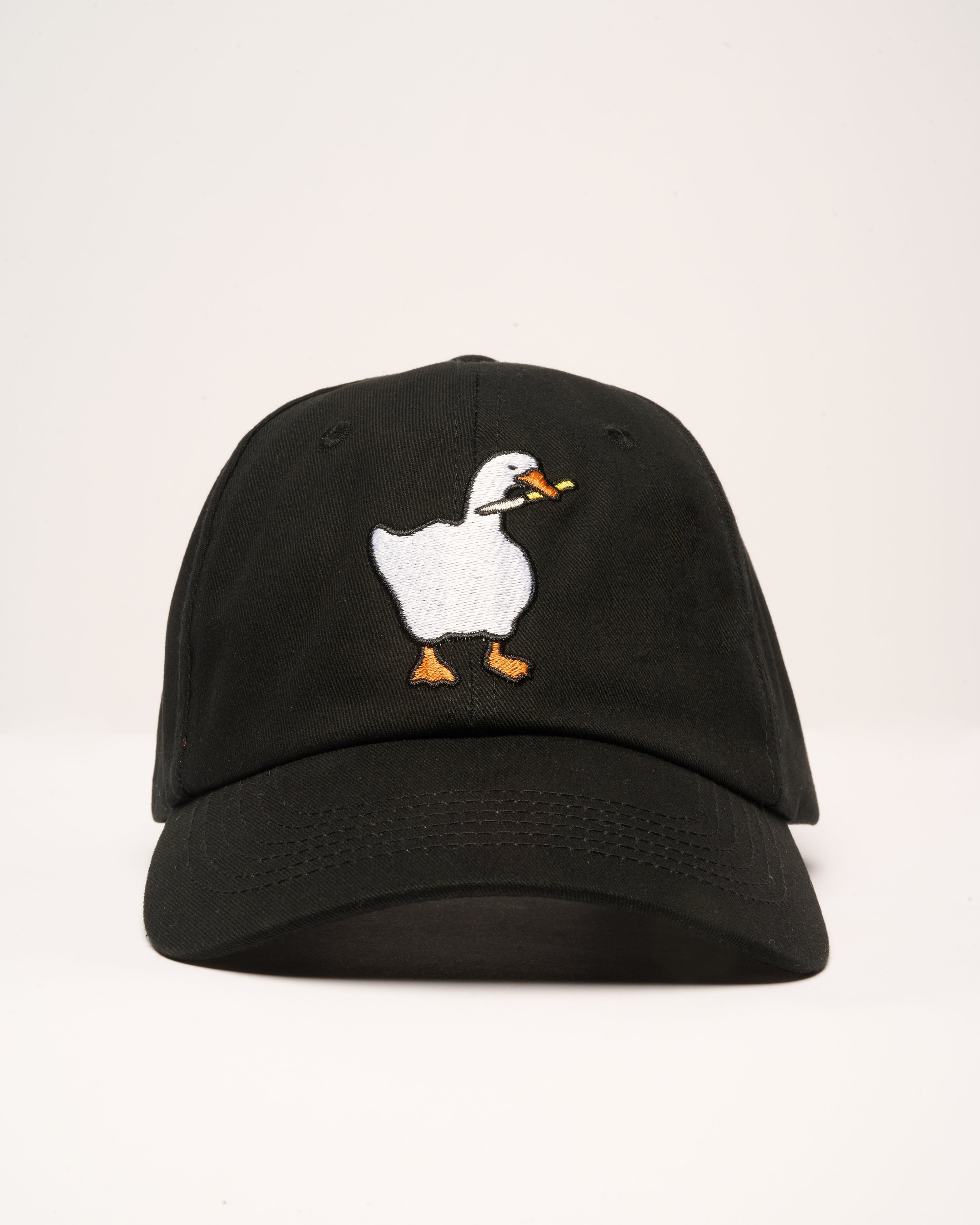 Goose Knife Embroidered Cotton Hat - Adjustable Unisex Cap by Threadheads