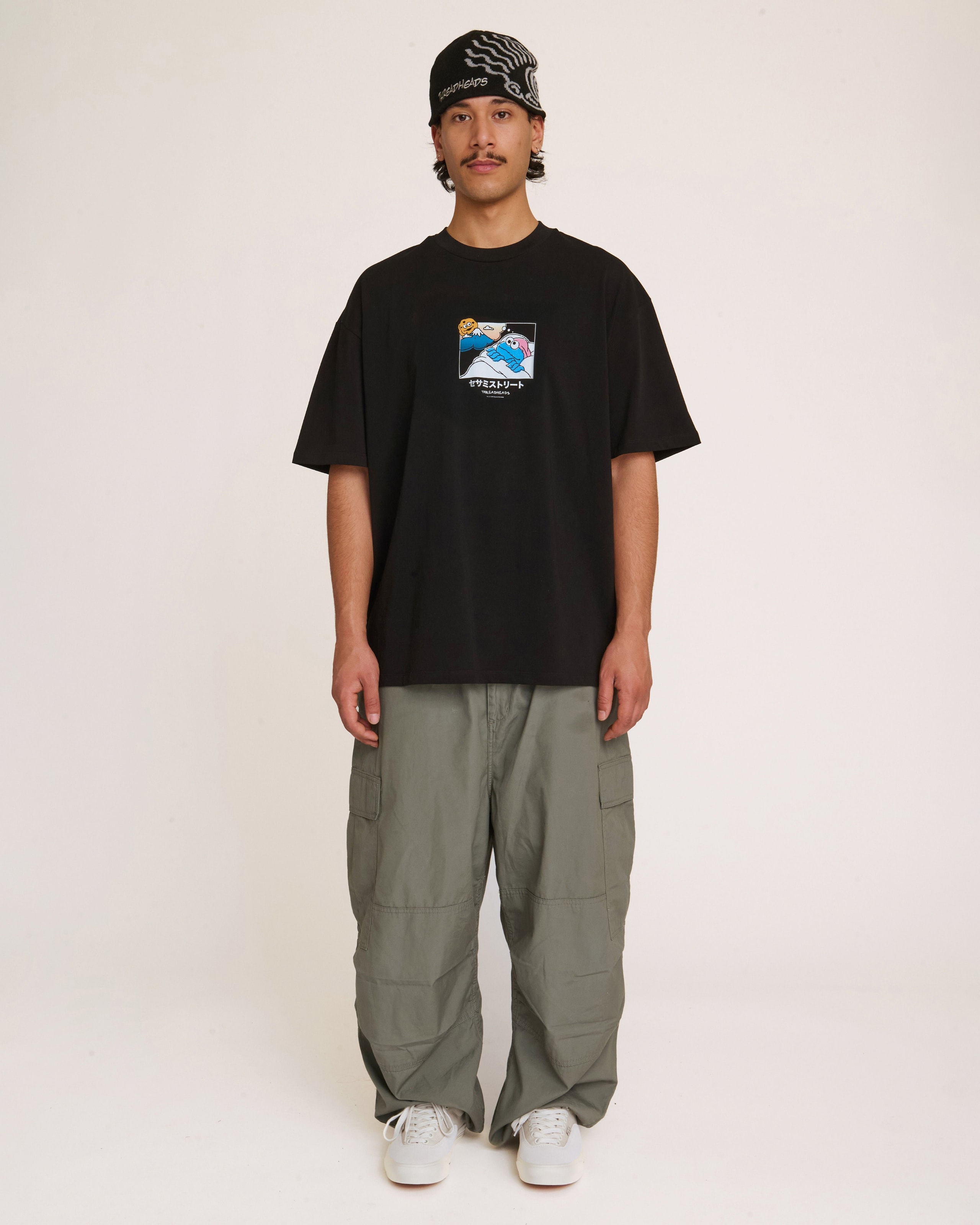Cookie Monster Fuji Dreaming Oversized Graphic Tee Unisex 100% Combed Cotton