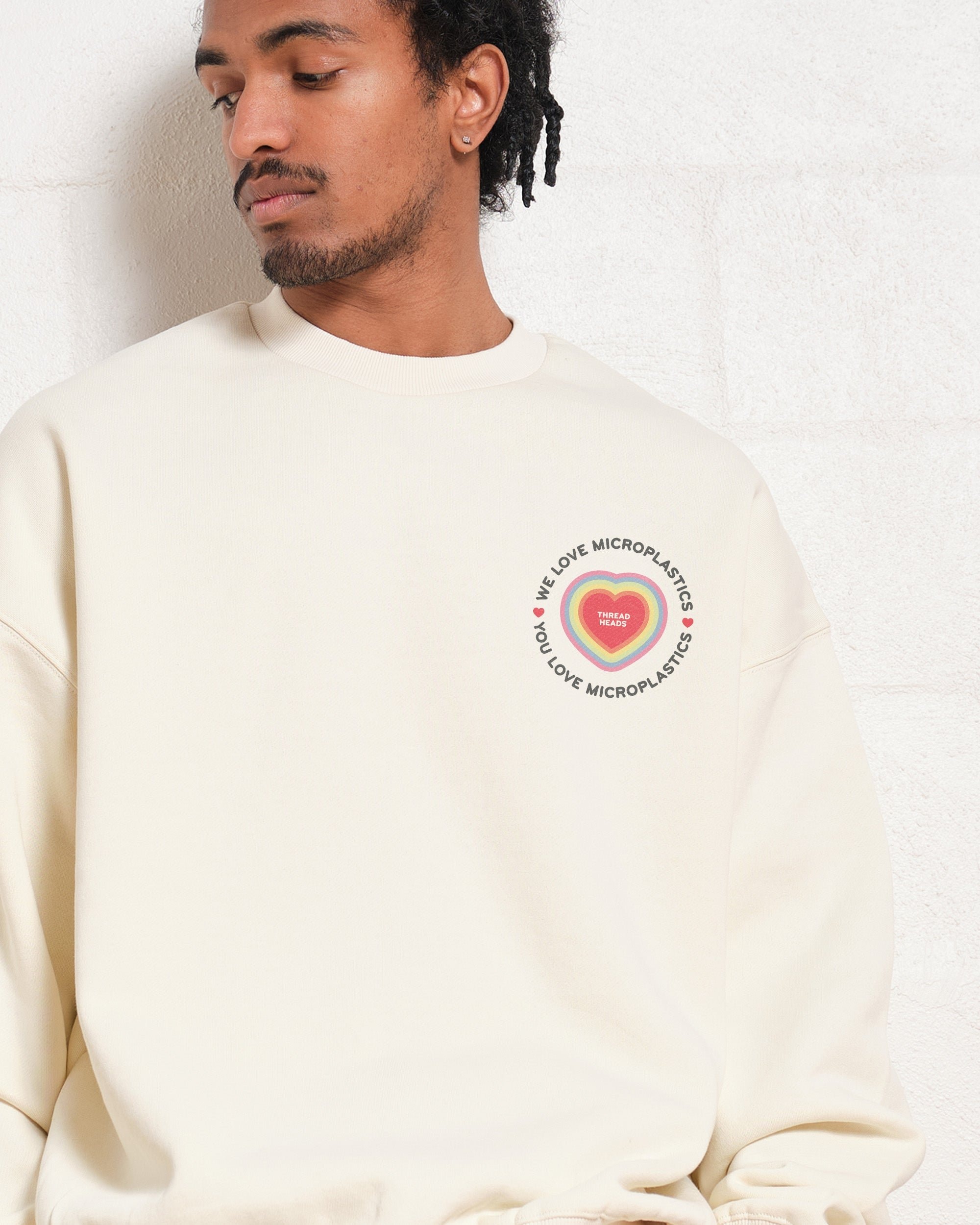 We Love Microplastics Sweatshirt - Premium Unisex Graphic Sweatshirt