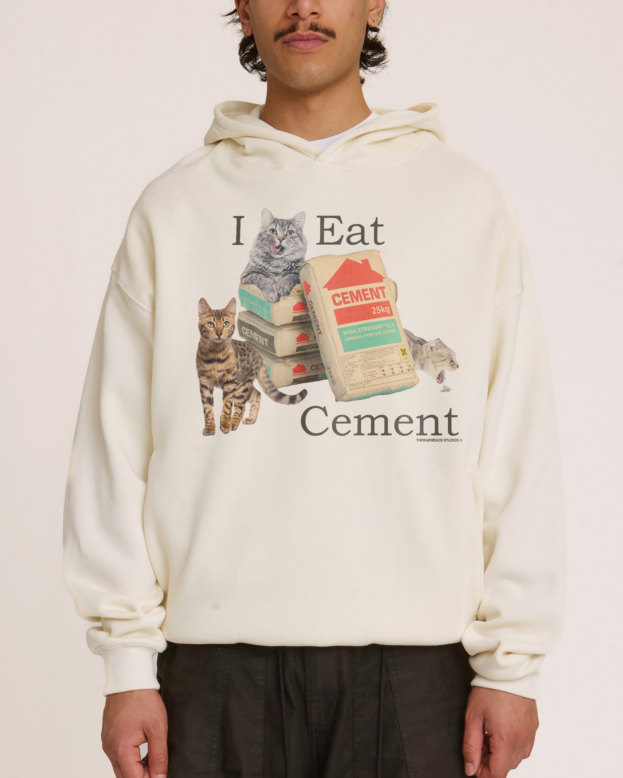 I Eat Cement Hoodie - Premium Unisex Graphic Hoodie 340gsm Cotton Blend