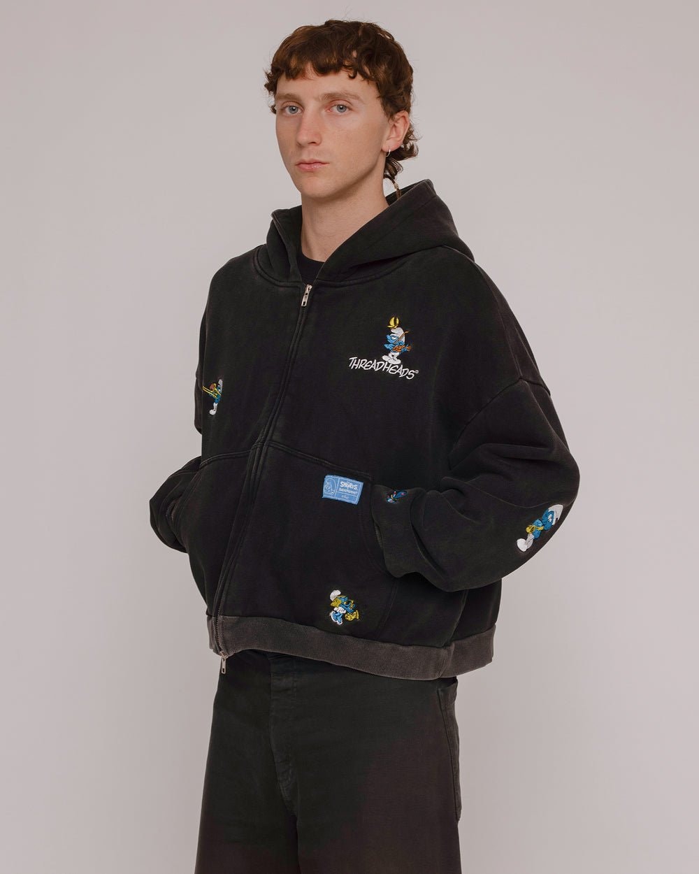 Smurf Ensemble Hoodie - Premium Unisex Zip Hoodie 100% Cotton