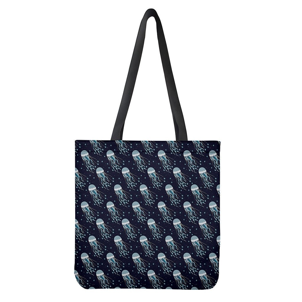 Glowing Jellyfish Pattern Print Tote Bag - Polyester Double-Sided Print Shoulder Carry