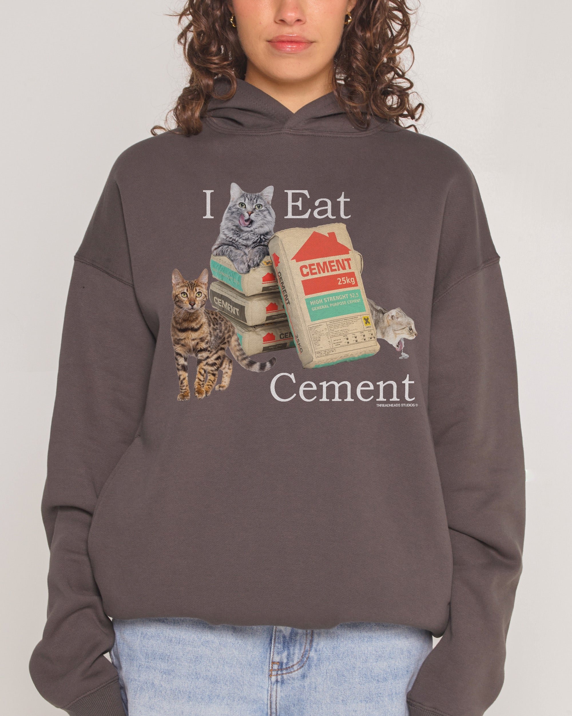 I Eat Cement Hoodie - Premium Unisex Graphic Hoodie 340gsm Cotton Blend
