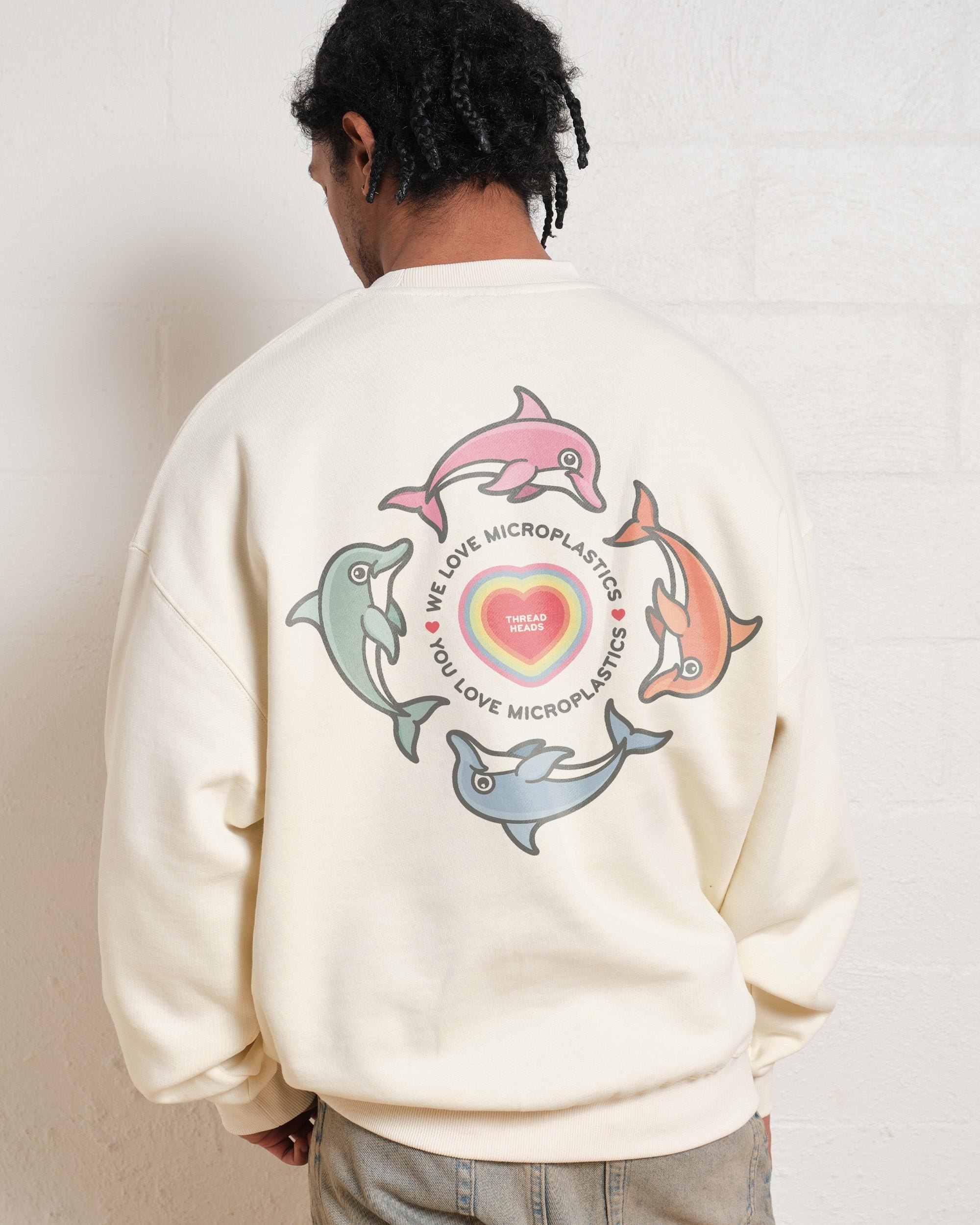 We Love Microplastics Sweatshirt - Premium Unisex Graphic Sweatshirt