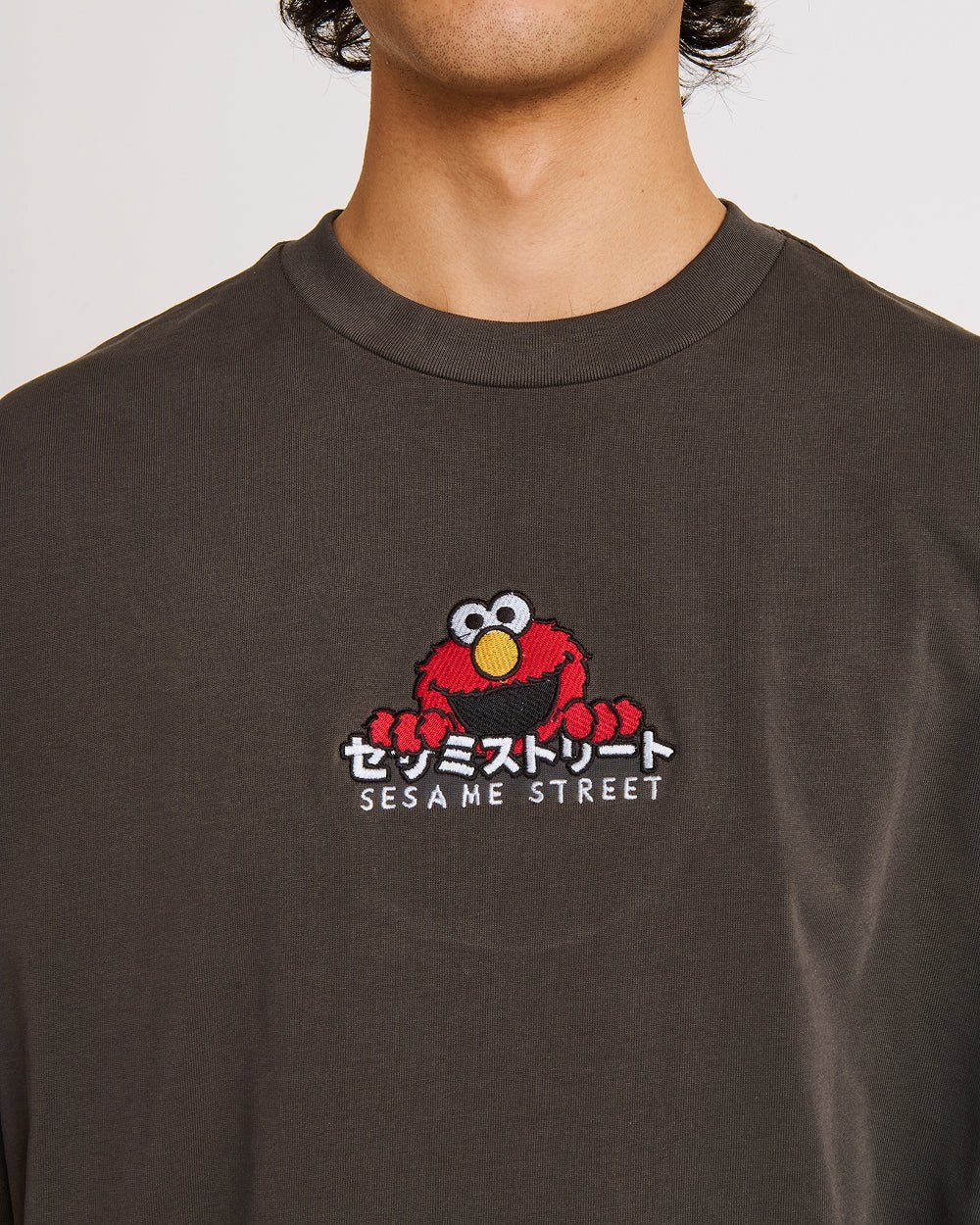 Elmo Tokyo Oversized Embroidered Tee Sesame Street Unisex 100% Combed Cotton