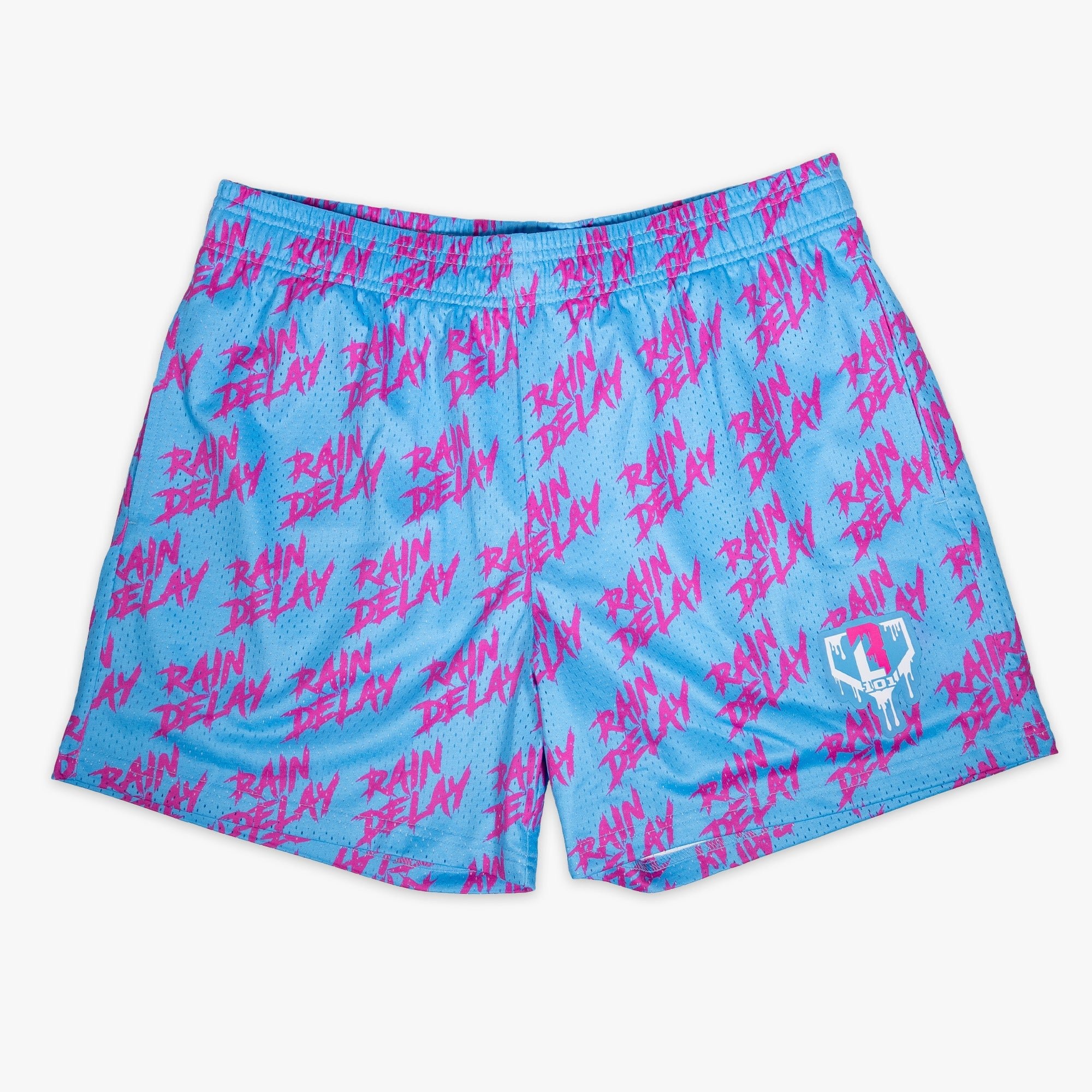 Rain Delay Cotton Candy Mesh Shorts - Allover Graphic Print, 5" Inseam
