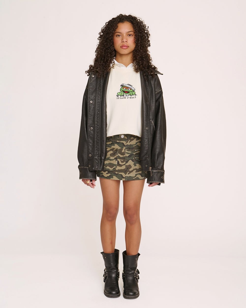 Oscar Tokyo Oversized Embroidered Sesame Street Tee - Unisex 100% Combed Cotton