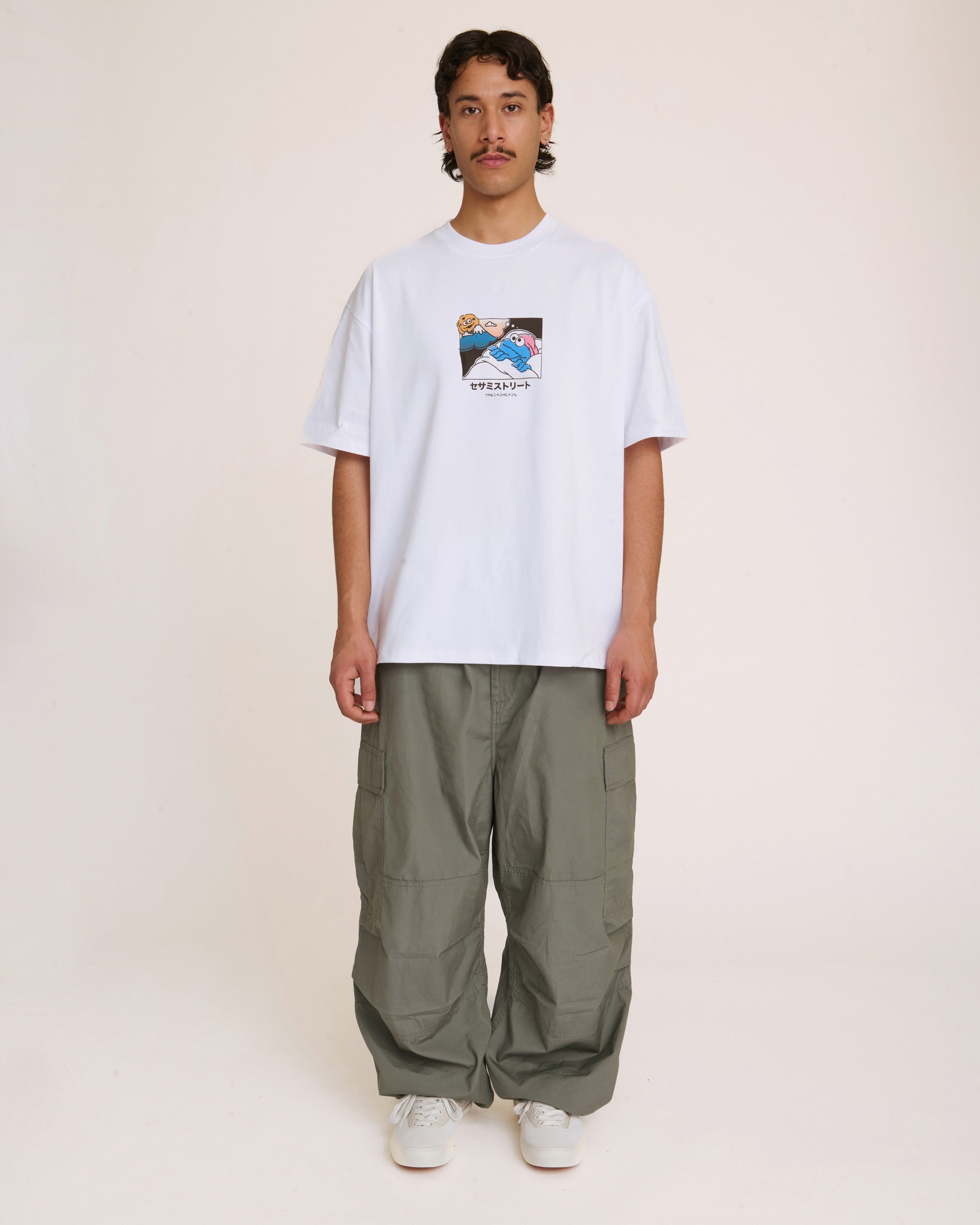 Cookie Monster Fuji Dreaming Oversized Graphic Tee Unisex 100% Combed Cotton