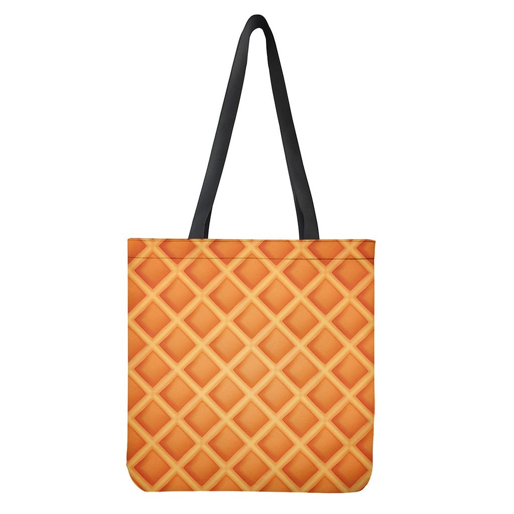 Waffle Print Tote Bag - Polyester Double-Sided Lightweight Shoulder Carry