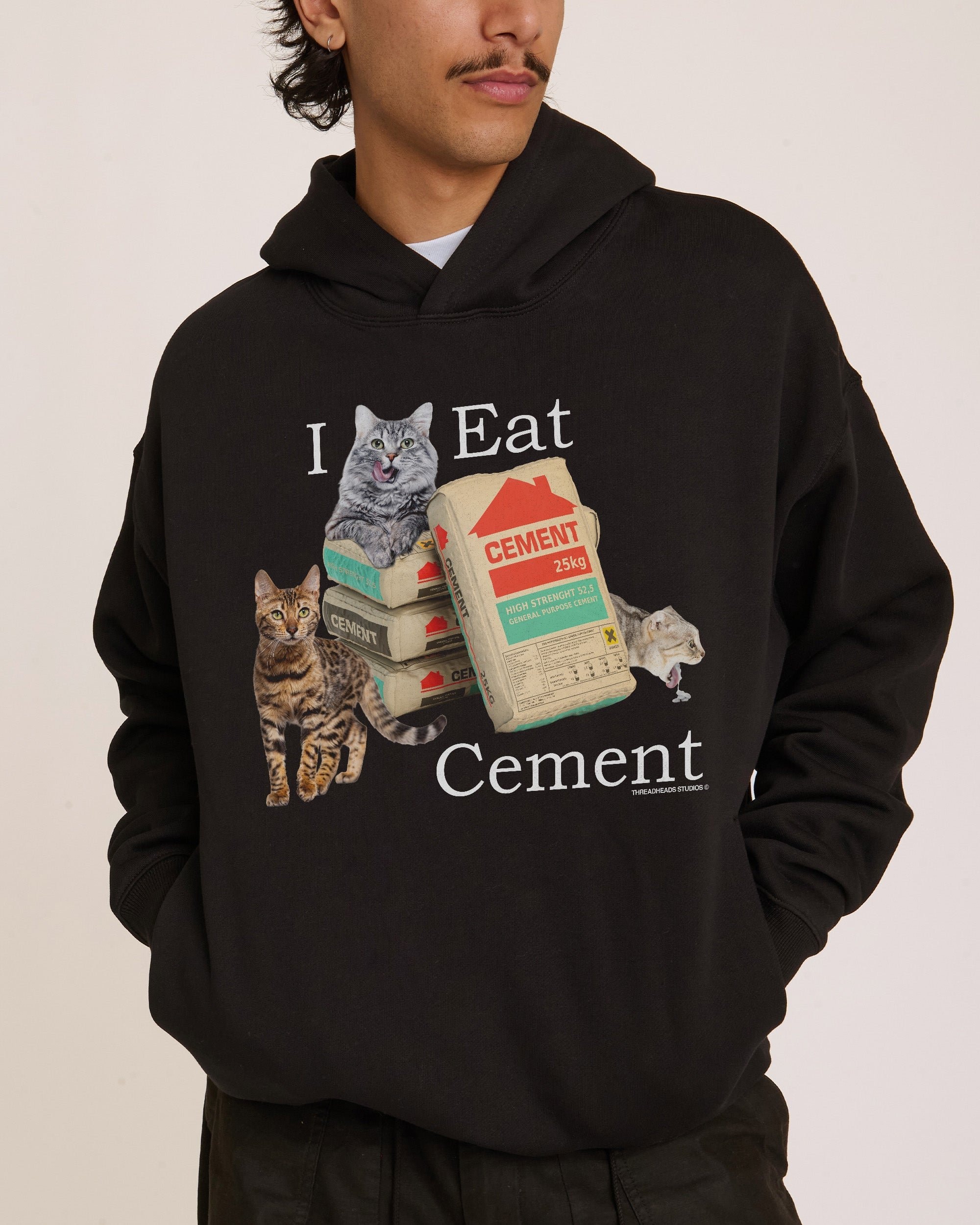 I Eat Cement Hoodie - Premium Unisex Graphic Hoodie 340gsm Cotton Blend